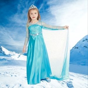 Girls Aqua Ice Princess Dress, Sequined Mesh. Costume, Dress Up, Party. Sz 5-7